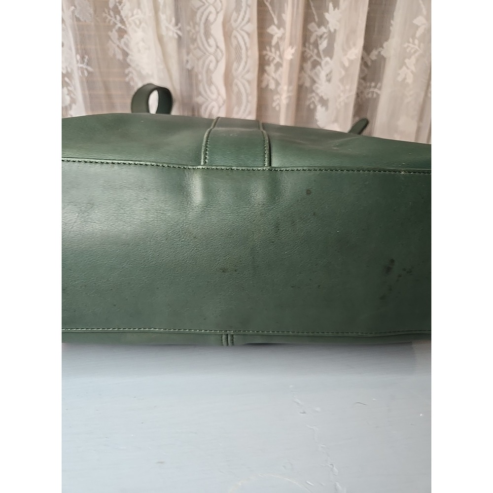 Vintage COACH Forest Green Leather, XL Studio Shoulder Tote Bag, 4081 90s USA - Picture 9 of 15